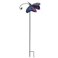 View 43.5" Blue Butterfly Wind Spinner