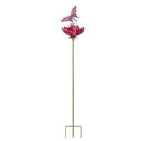 View 50" Pink Butterfly Wind Spinner