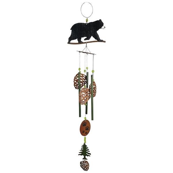 36" Rustic Black Bear Chime Wind Chime