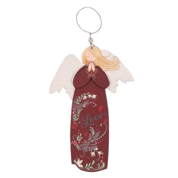 12" Red Love Angel Ornament