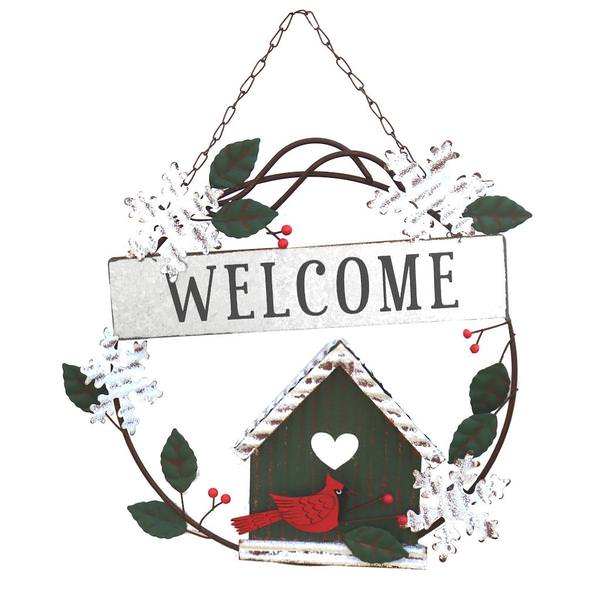 Cardinal Wreath Greeter Welcome Sign Sunset Vista Designs Wall Decor