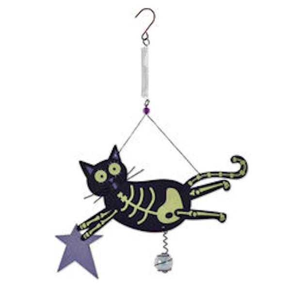 12.25" Black Skeleton Cat Bouncy 