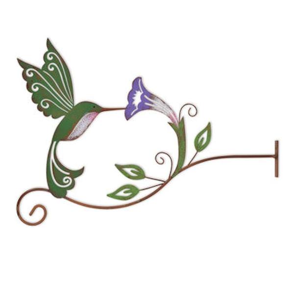 15.5" Green Hummingbird Fence Post Décor