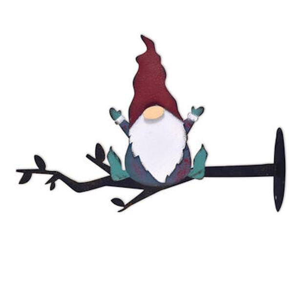12.25" Red Pointy Hat Gnome Fence Post Décor