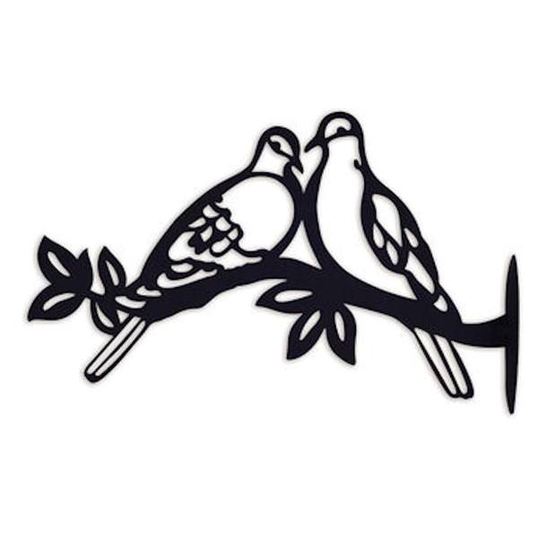 9" Black Doves Fence Post Décor