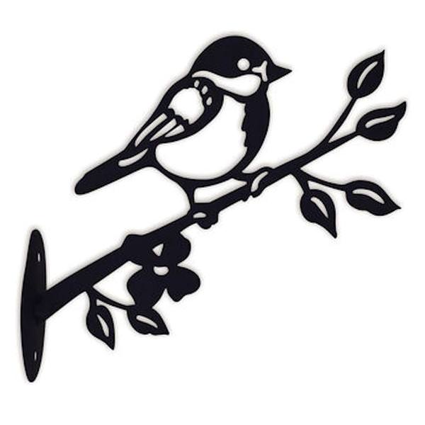 7.5" Black Chickadee Fence Post Décor
