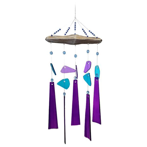 17" Purple Sea Glass Wind Chime