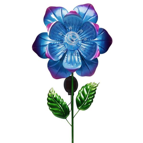 44" Solar Blue Coil Flower Sunset Vista Designs Stake