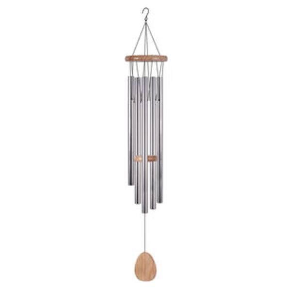36" Solar Silver Multi-Color LED Chime Wind Chime