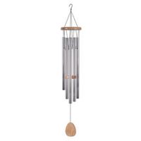 Sunset Vista Designs 36" Solar Silver Multi-Color LED Chime Wind Chime