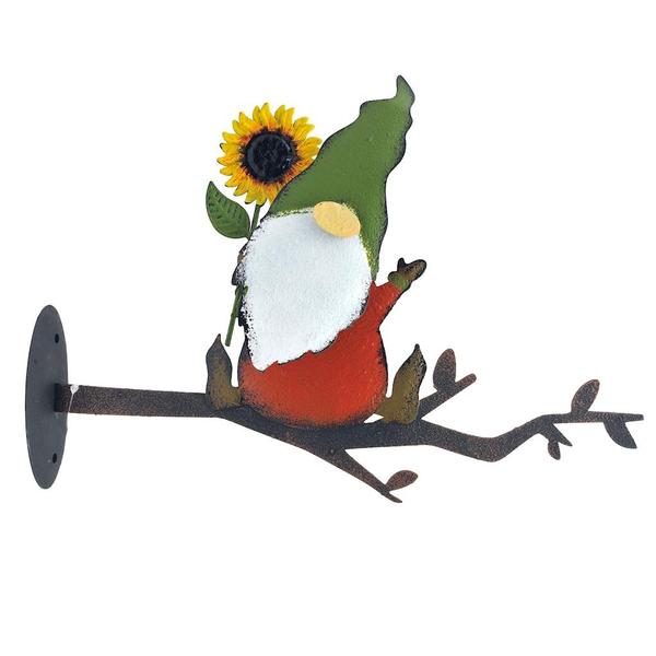 12.2" Sunflower Gnome Fence Post Décor