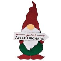 Sunset Vista Designs 24" Apple Orchard Sign Gnome Porch Sitter