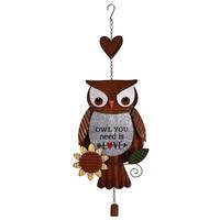 View 32" Owl Heart Dangler Garden Bell
