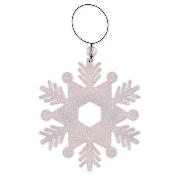 7" Silver Glitter Snowflake Ornament