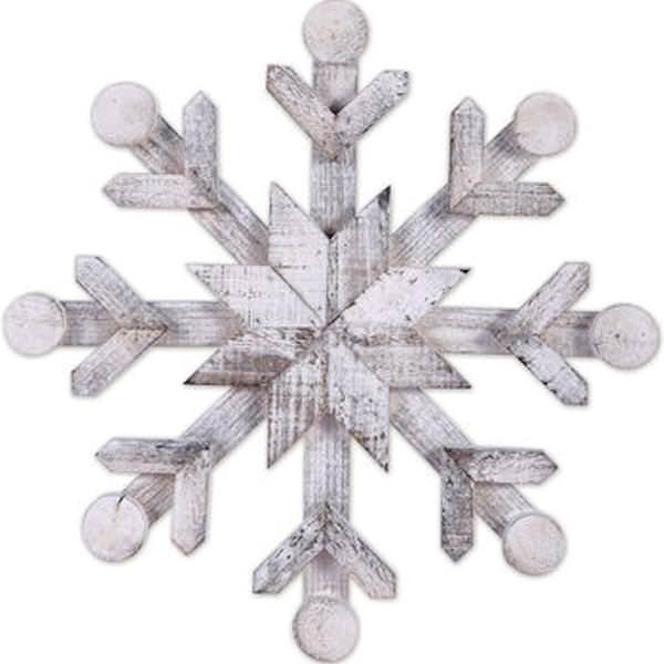 10" White Wood Snowflake Sunset Vista Designs Wall Decor