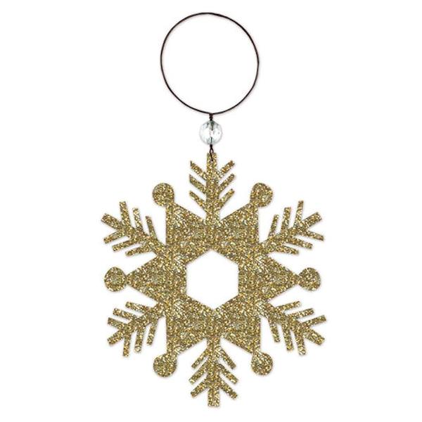 7.25" Gold Glitter Snowflake Ornament