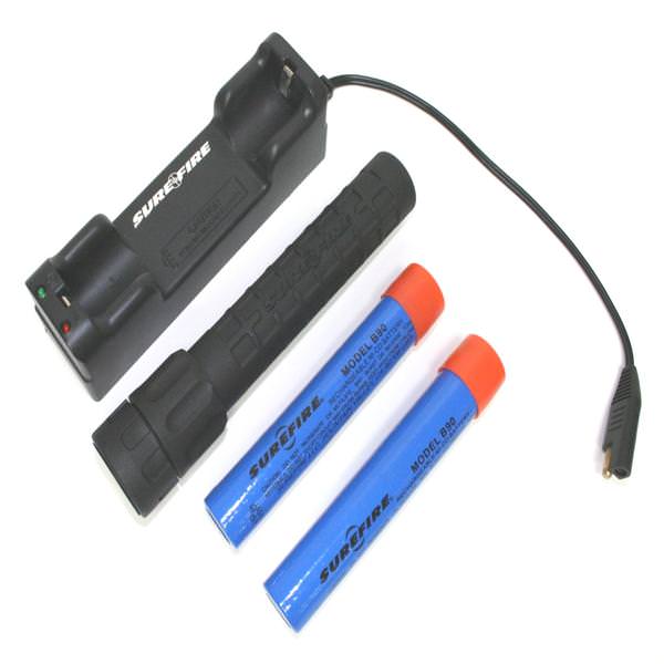 COMMANDER Black Nitrolon 1.47" Bezel Rechargeable Flashlight (Batteries Included)