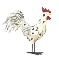 Sunset Vista Designs 16" White with Black Spots Rooster Decor