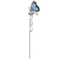 Sunset Vista Designs Blue Butterfly Rain Gauge Garden Stake