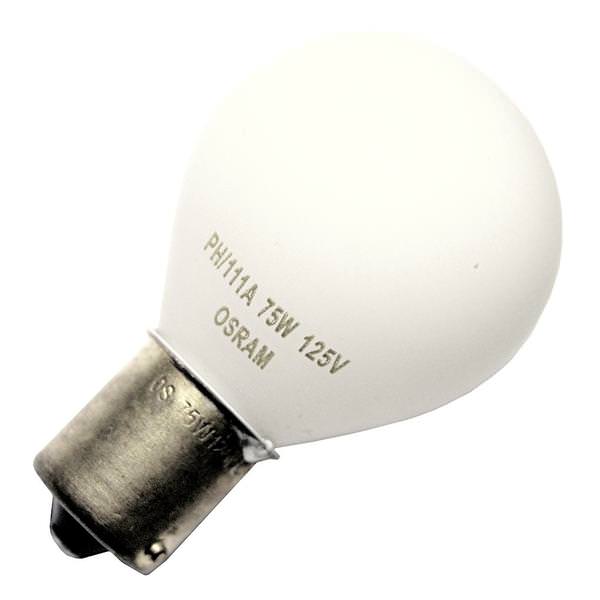 75 watt 125 volt S11 Single Contact Bayonet Ceramic White
