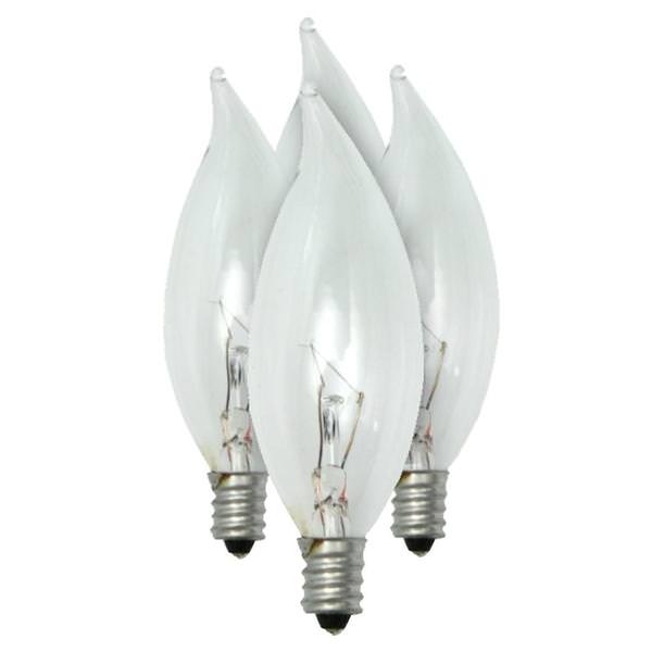 25 watt 120 volt B10 Candelabra Screw Base 2850K Warm White (4 pack)