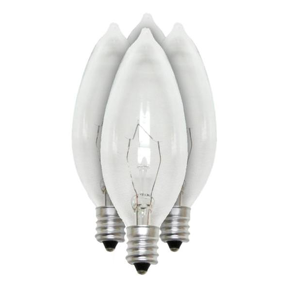15 watt 120 volt B10 Candelabra Screw Base Warm White Clear Double Life Torpedo Tip Incandescent (4 Pack)