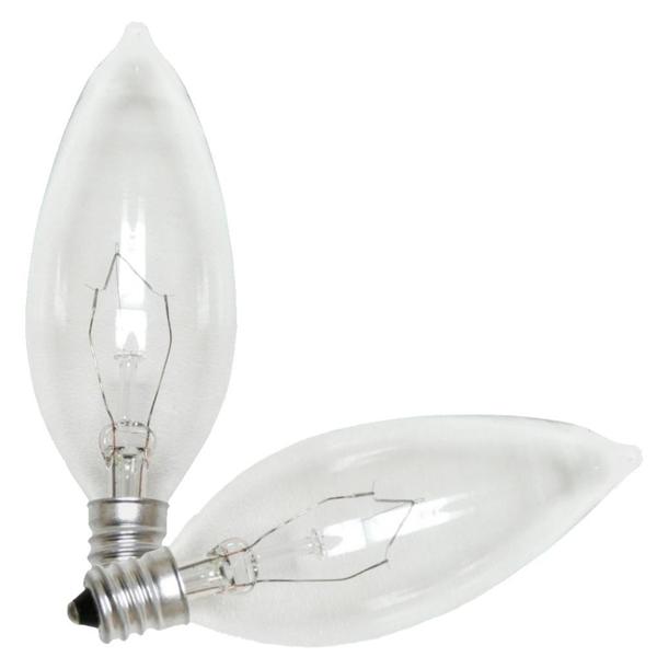 60 watt 120 volt B10 Candelabra Screw Base 2850K Warm White (2 pack)