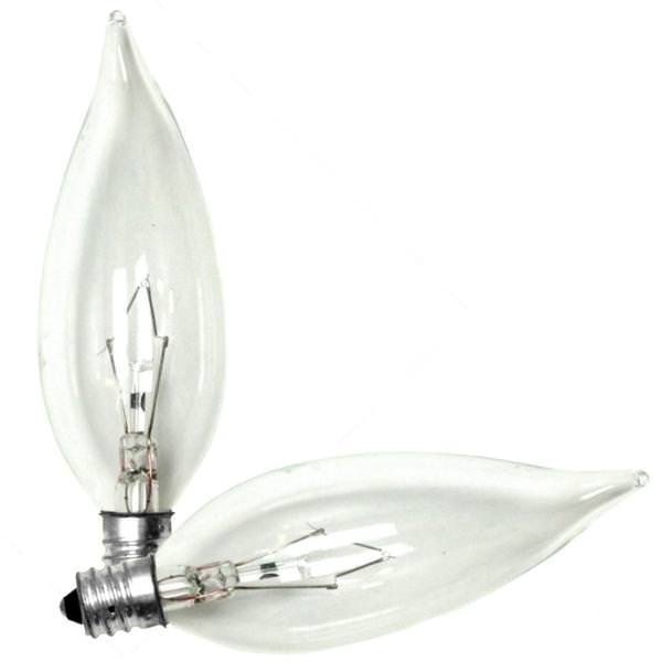 25 watt 120 volt B10 Candelabra Screw Base 2850K Warm White (2 pack)