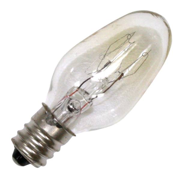 10 watt 120 volt C7 Candelabra Screw Base Clear