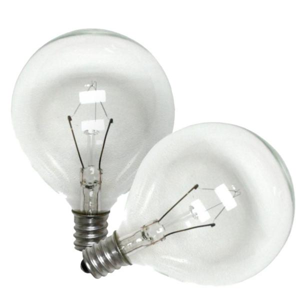 15 watt 120 volt G16.5 Candelabra Screw Base 2700K Warm White (2 pack)