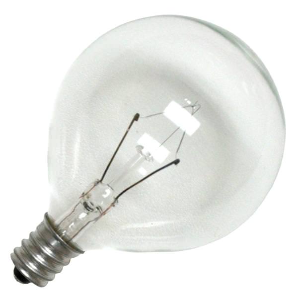25 watt 120 volt G16.5 Candelabra Screw Base 2850K Warm White Clear