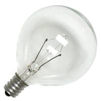 View Sylvania 25 watt 120 volt G16.5 Candelabra Screw Base 2850K Warm White Clear