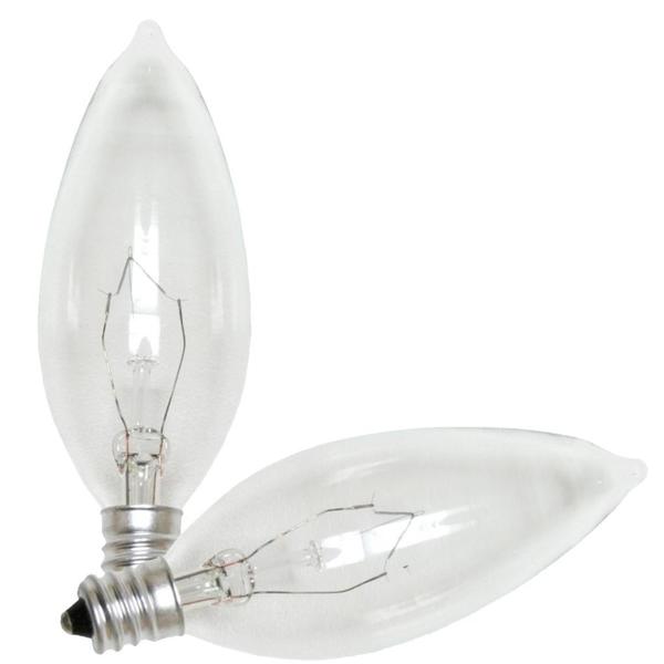 60 watt 120 volt B10 Candelabra Screw Base 2850K Warm White (2 pack)