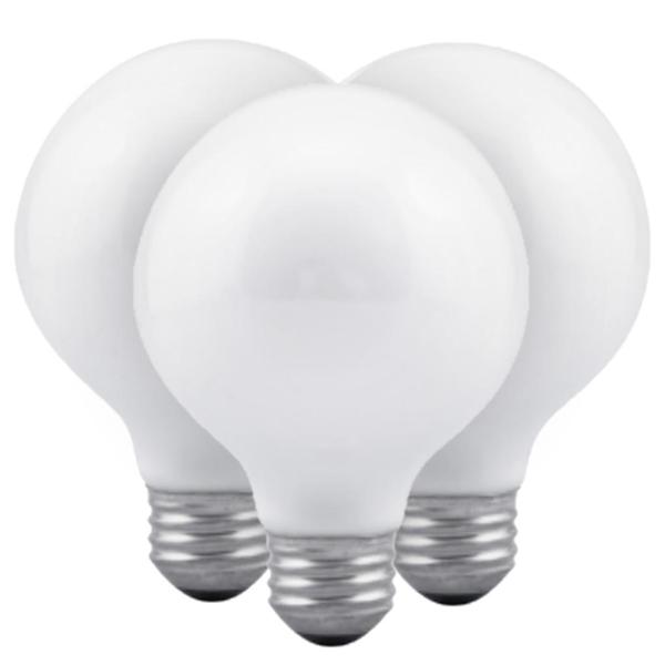 40 watt 120 volt G25 Medium Screw Base 2850K Warm White (3 Pack)