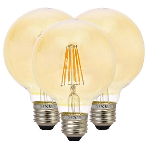 3 watt 120 volt G25 Medium Screw Base 2175K Amber Dimmable LED (3 pack)