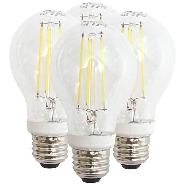 4.5 watt 120 volt A19 Medium Screw Base 2700K Warm White Dimmable LED (4 pack)