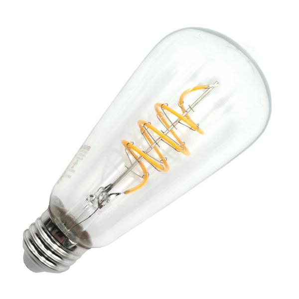 6.5 watt 120 volt ST19 Medium Screw Base 2700K Warm White Clear Dimmable Filament LED