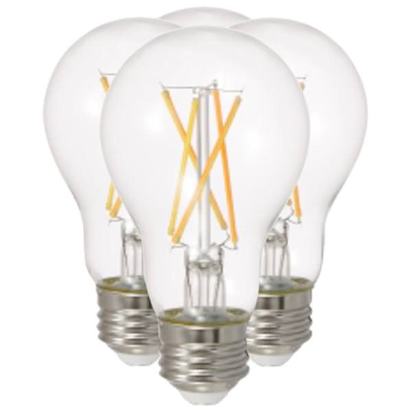 5.5 watt 120 volt A19 Medium Screw Base 2700K Warm White Dimmable LED (4 Pack)