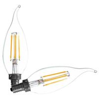 View 4 watt 120 volt B10 Candelabra Screw Base 2700K Warm White Dimmable LED (2 pack)