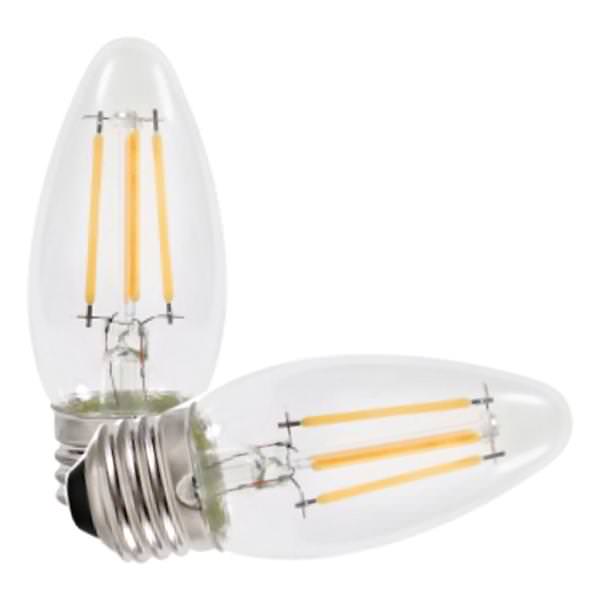 4 watt 120 volt B10 Medium Screw Base 2700K Warm White Dimmable LED (2 pack)