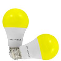 Sylvania 9 watt 120 volt A19 Medium Screw Base Yellow LED (2 Pack)