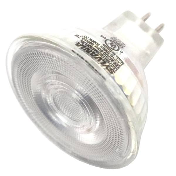 7 watt 12 volt MR16 Bi-Pin Base 3000K Natural White Dimmable Flood LED