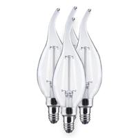 Sylvania 6 watt 120 volt B10 Candelabra Screw Base 5000K Daylight Dimmable White Filament LED (4 Pack)