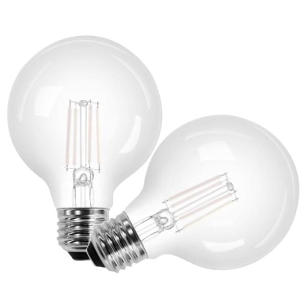 3.5 watt 120 volt G25 Medium Screw Base 5000K Daylight Dimmable White Filament LED (2 Pack)