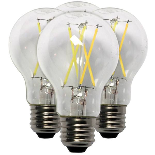 8 watt 120 volt A19 Medium Screw Base 5000K Daylight Dimmable LED (4 pack)