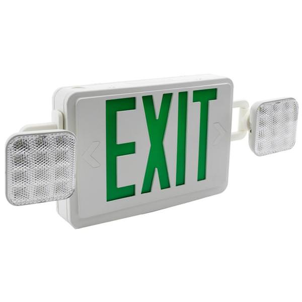 2.2 watt 120/277 volt 6500K White Panel / Green Letters LED Exit Sign