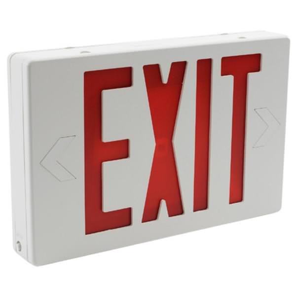 0.5 watt 120/277 volt White Panel / Red Letters LED Exit Sign