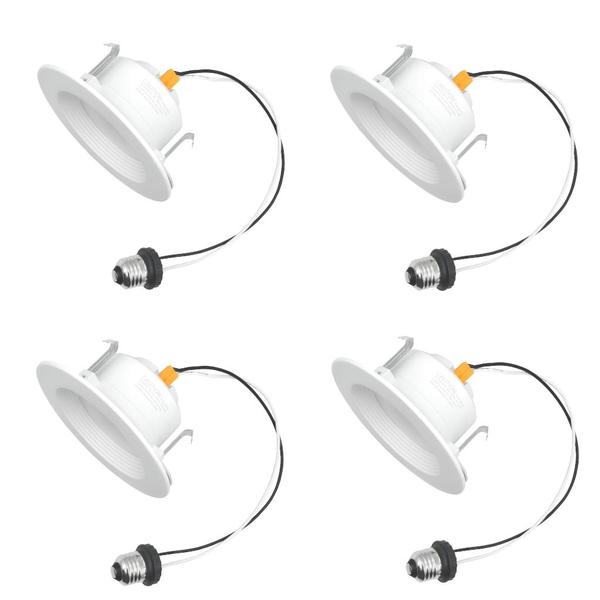 4" - 7.5 watt 120 volt Medium Screw Base 3000K Natural White White Dimmable LED (4 Pack)