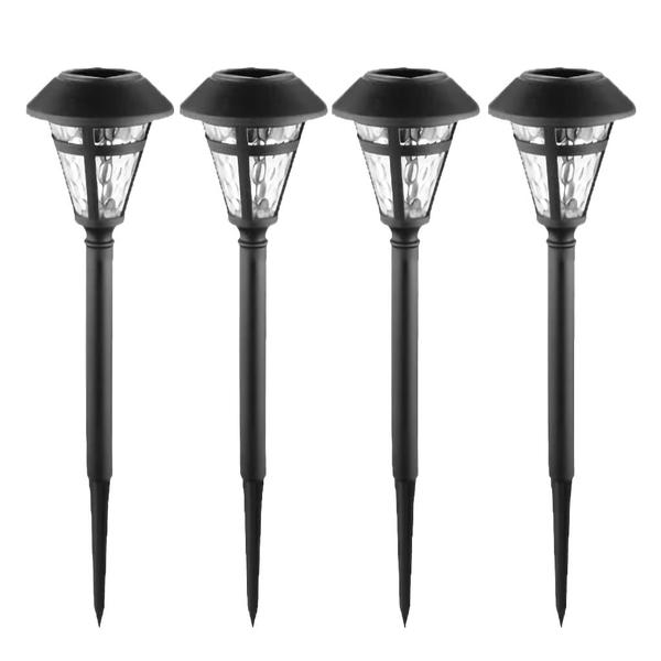 15" 3000K Daylight Sensor LED Solar Powered Path Light (4 Pack)