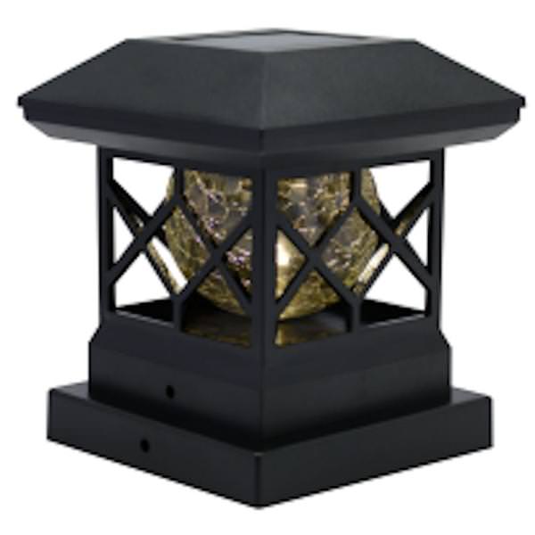 1 Light 0.8-1.5 volt 3000K Black Glass Non-Dimmable Solar LED Wall Lantern Fixture